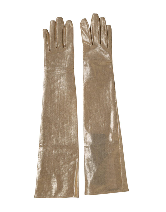 Gants Dolce & Gabbana femme longs en nylon beige – LB30289