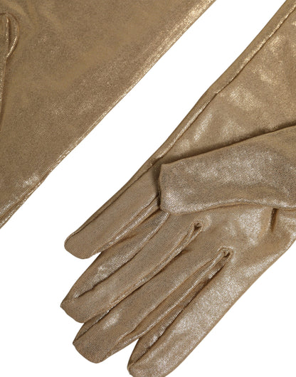 Gants Dolce & Gabbana femme longs en nylon beige – LB30289