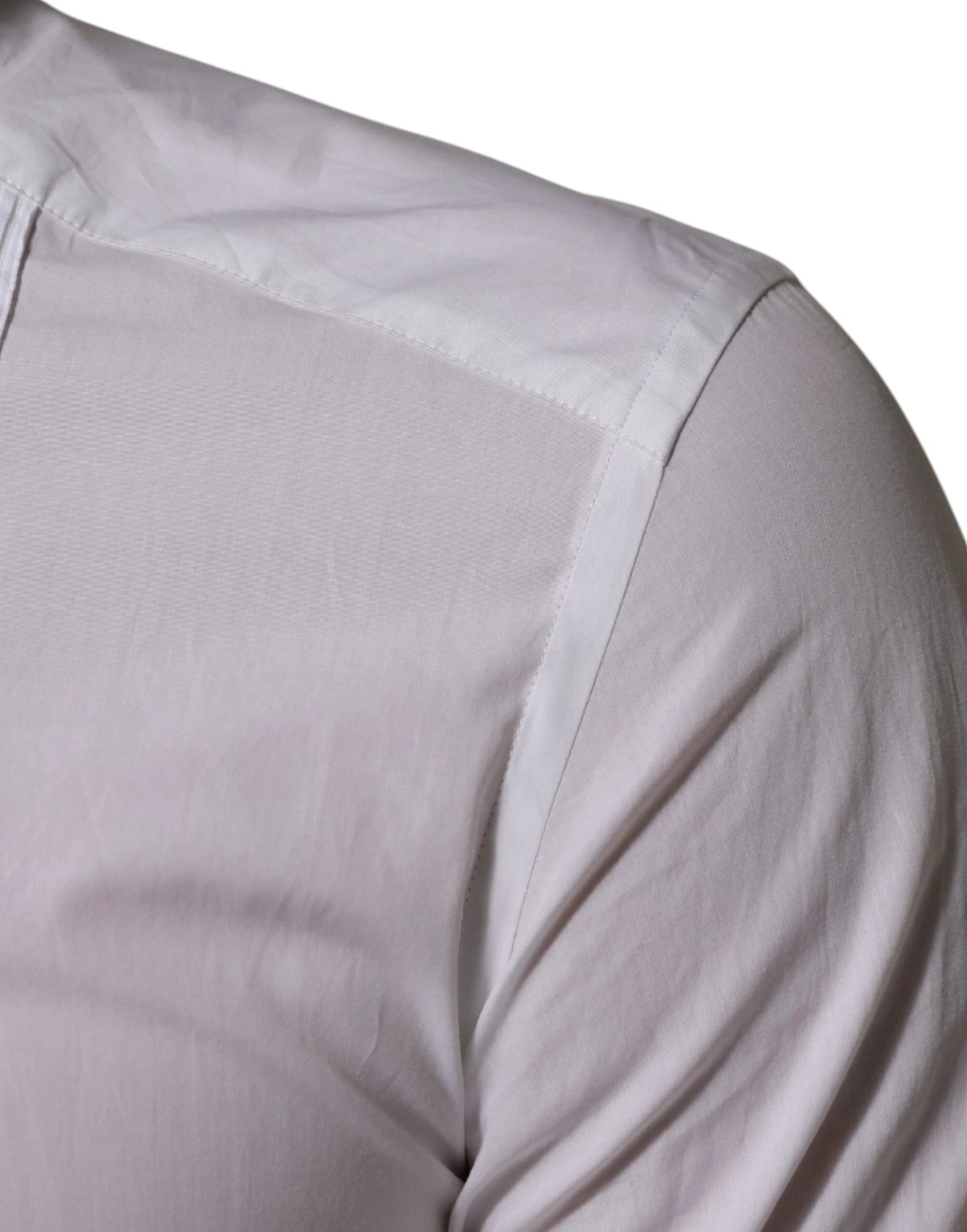 Dolce & Gabbana White Cotton Collared Long Sleeve GOLD Dress Shirt by Dolce & Gabbana