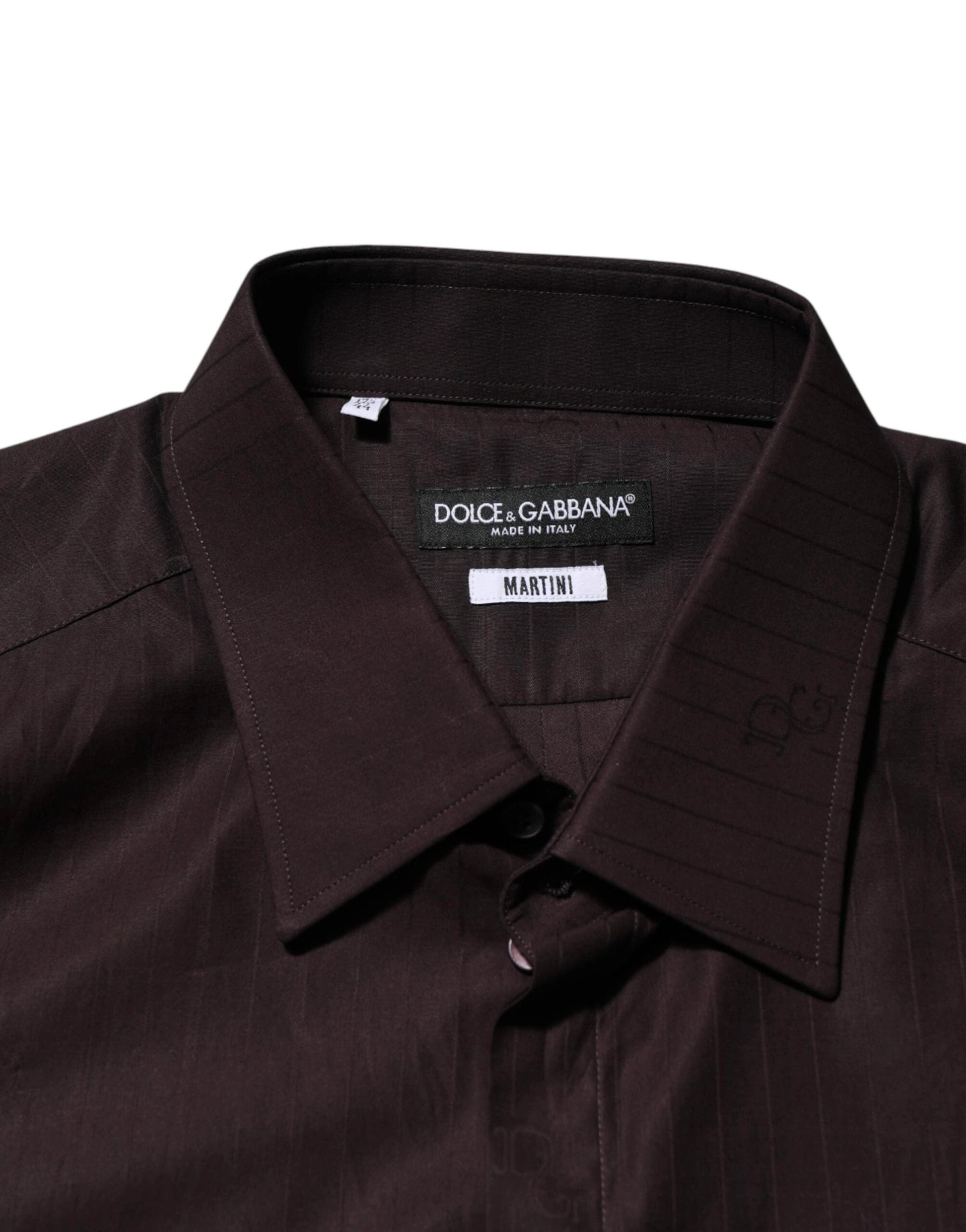 Dolce & Gabbana Brown Cotton LongSleeve MARTINI Dress Shirt by Dolce & Gabbana