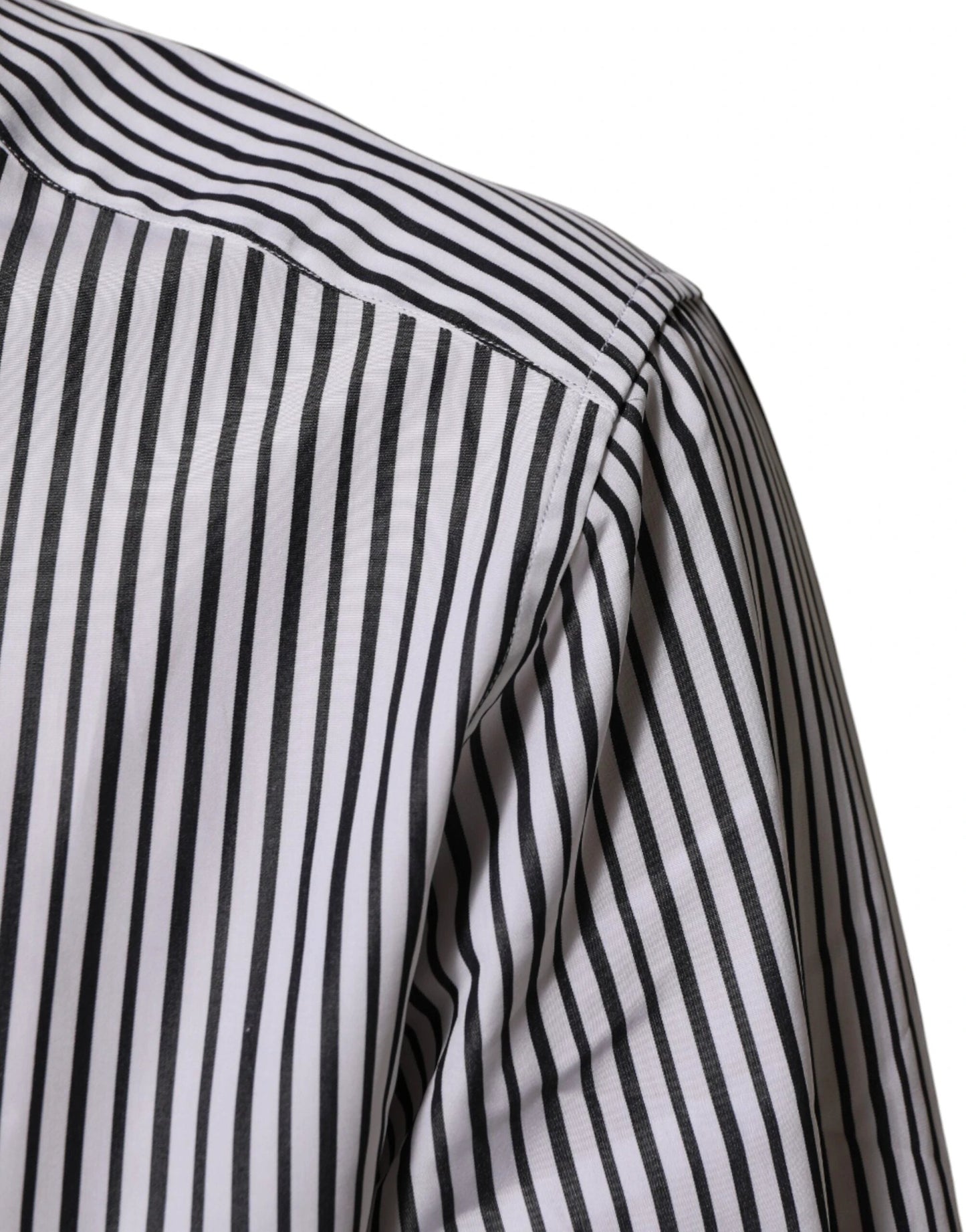 Dolce & Gabbana Black White Stripes Men GOLD Dress Shirt by Dolce & Gabbana