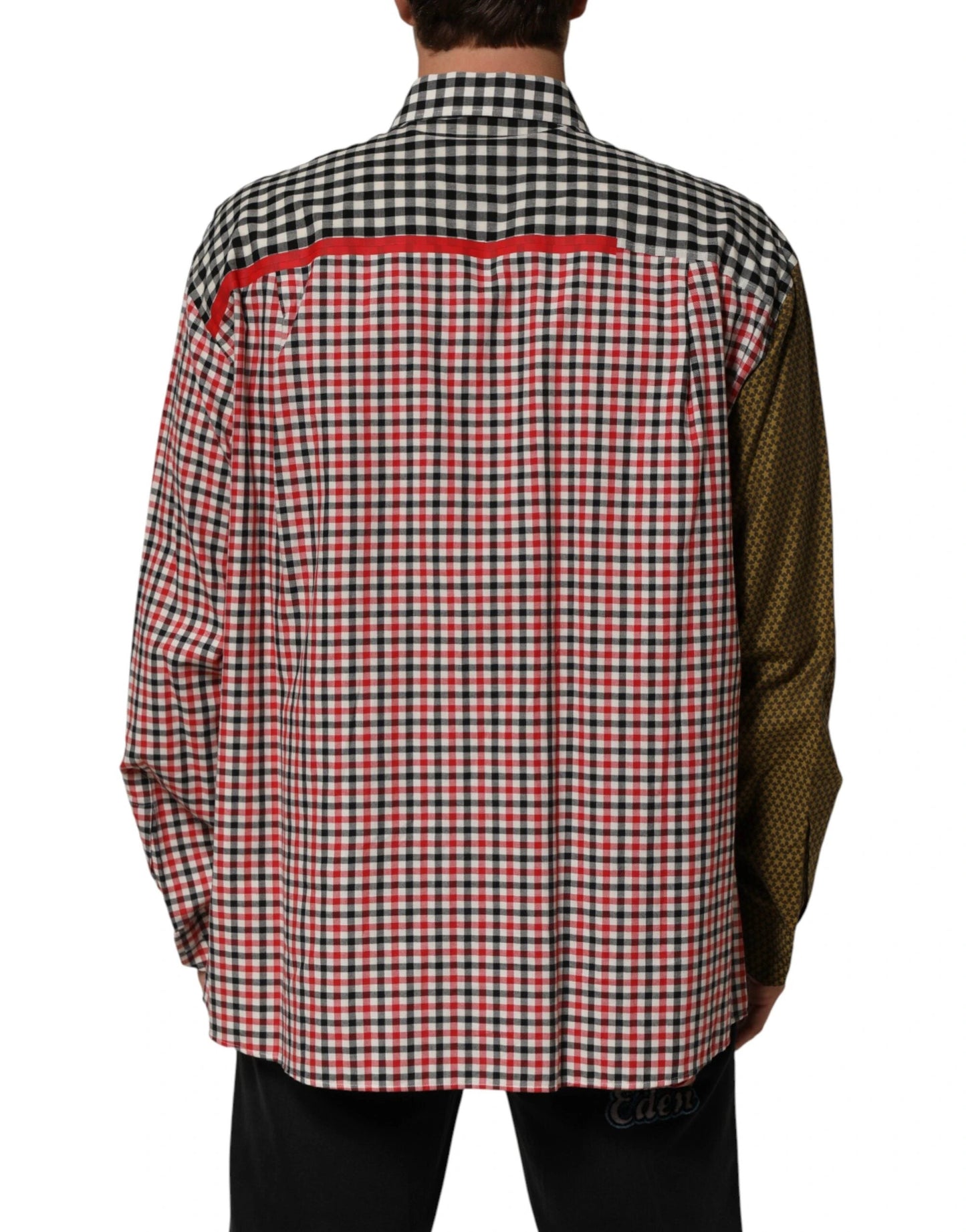 Dolce & Gabbana Multicolor Cotton Collared Checkered Shirt by Dolce & Gabbana