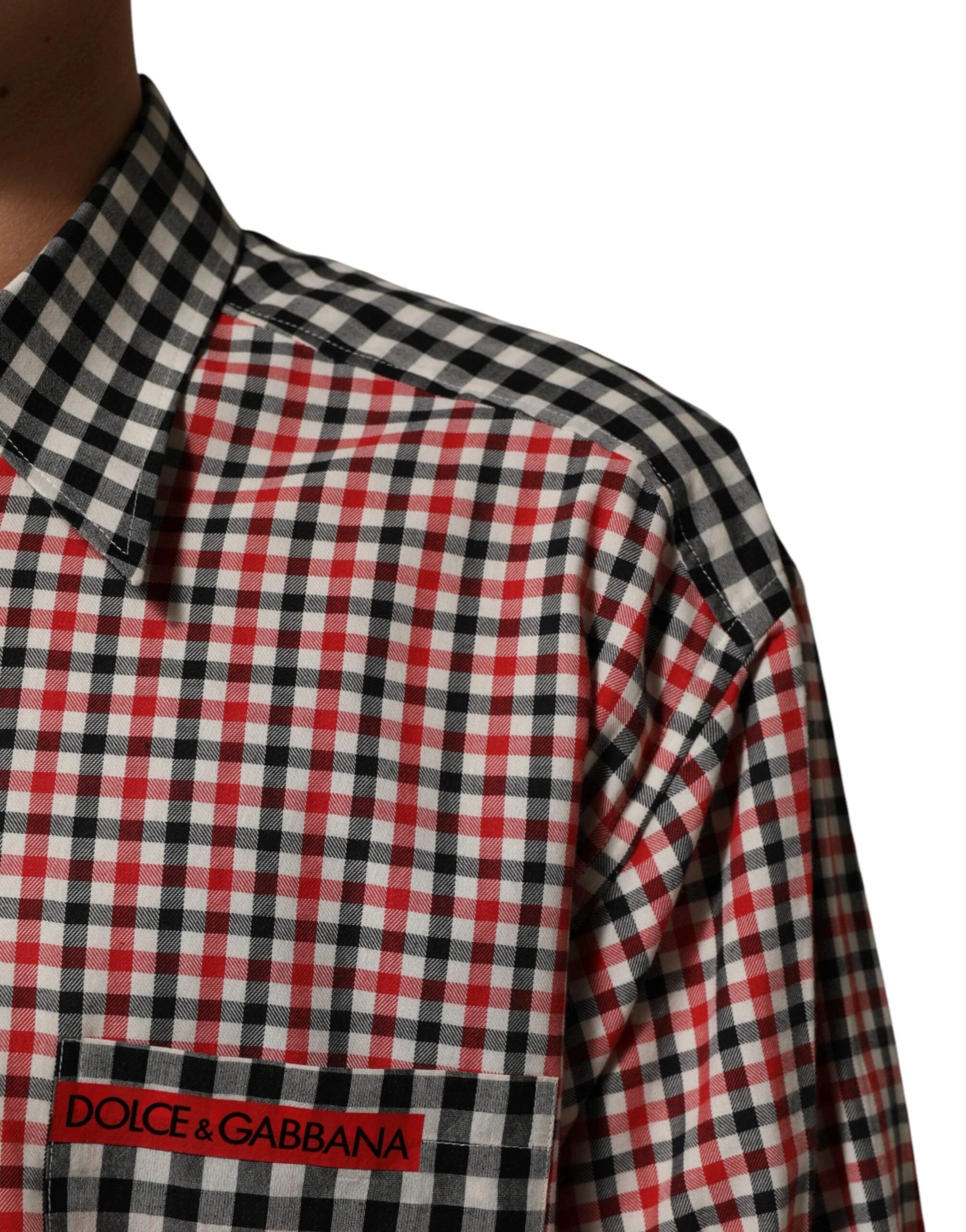 Dolce & Gabbana Multicolor Cotton Collared Checkered Shirt by Dolce & Gabbana