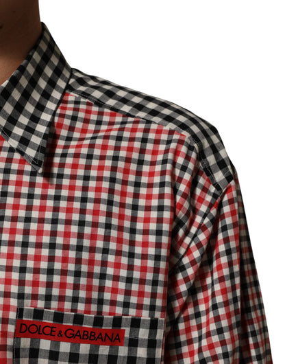 Dolce & Gabbana Multicolor Cotton Collared Checkered Shirt by Dolce & Gabbana