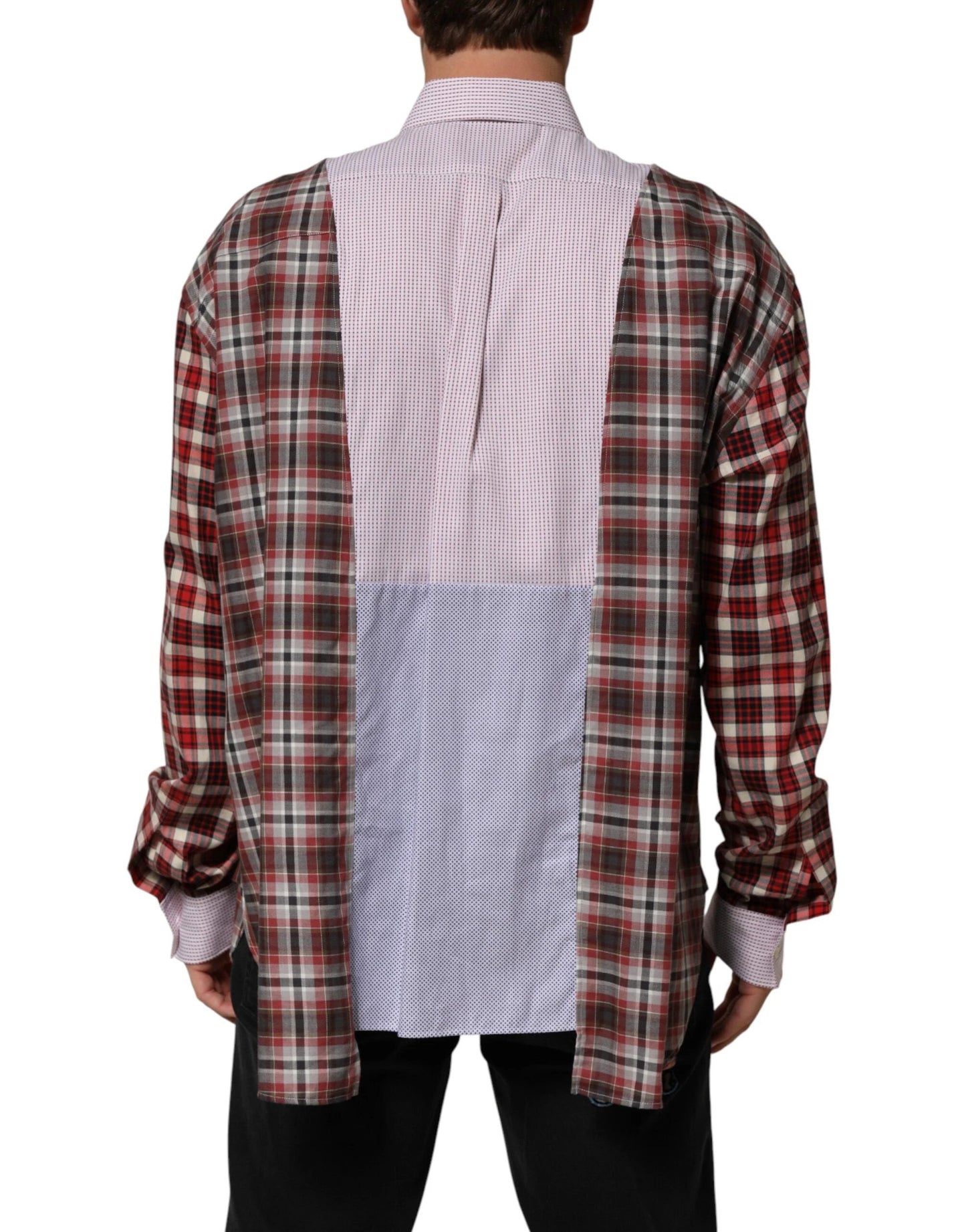 Dolce & Gabbana Multicolor Cotton Collared Checkered Shirt by Dolce & Gabbana