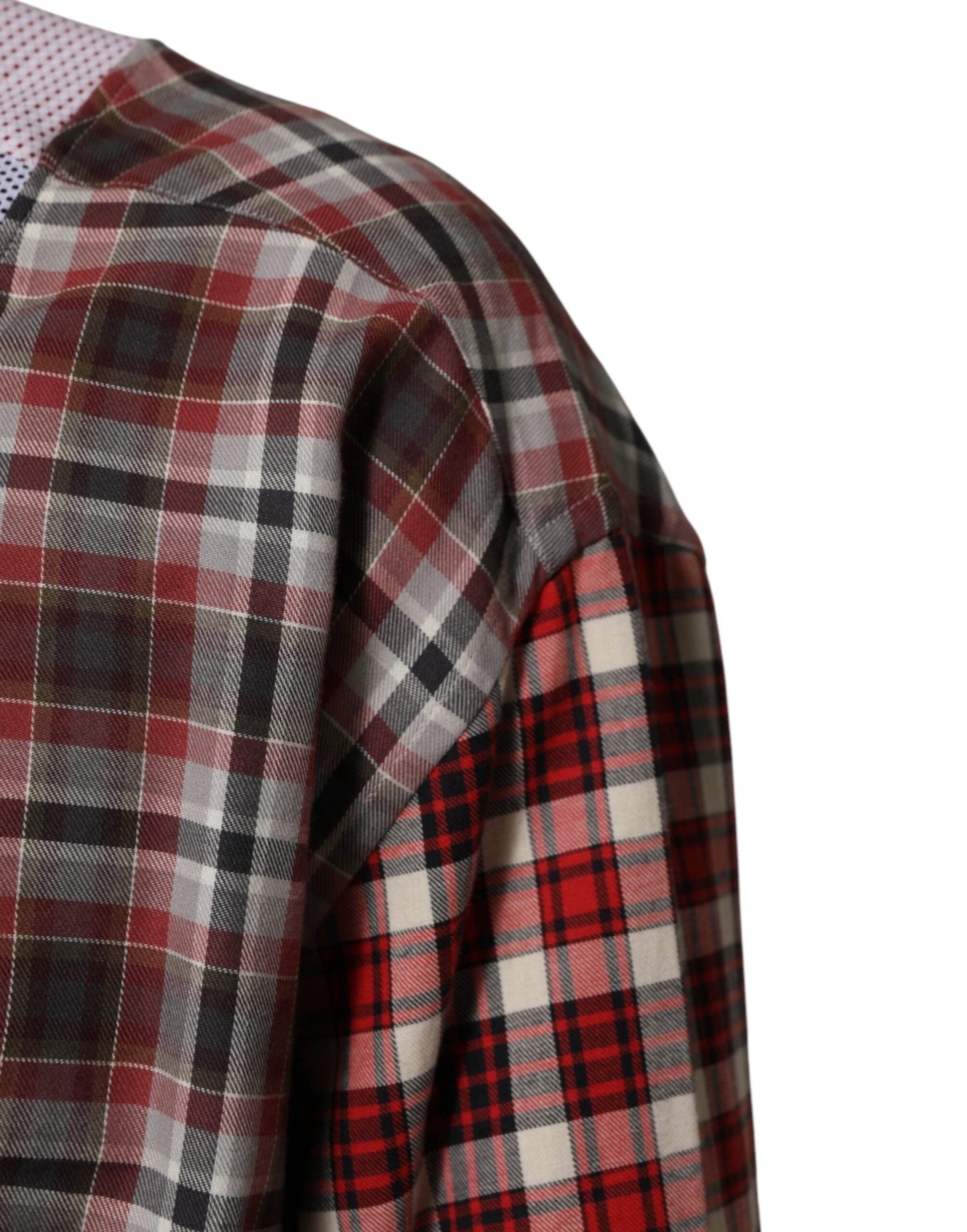 Dolce & Gabbana Multicolor Cotton Collared Checkered Shirt by Dolce & Gabbana