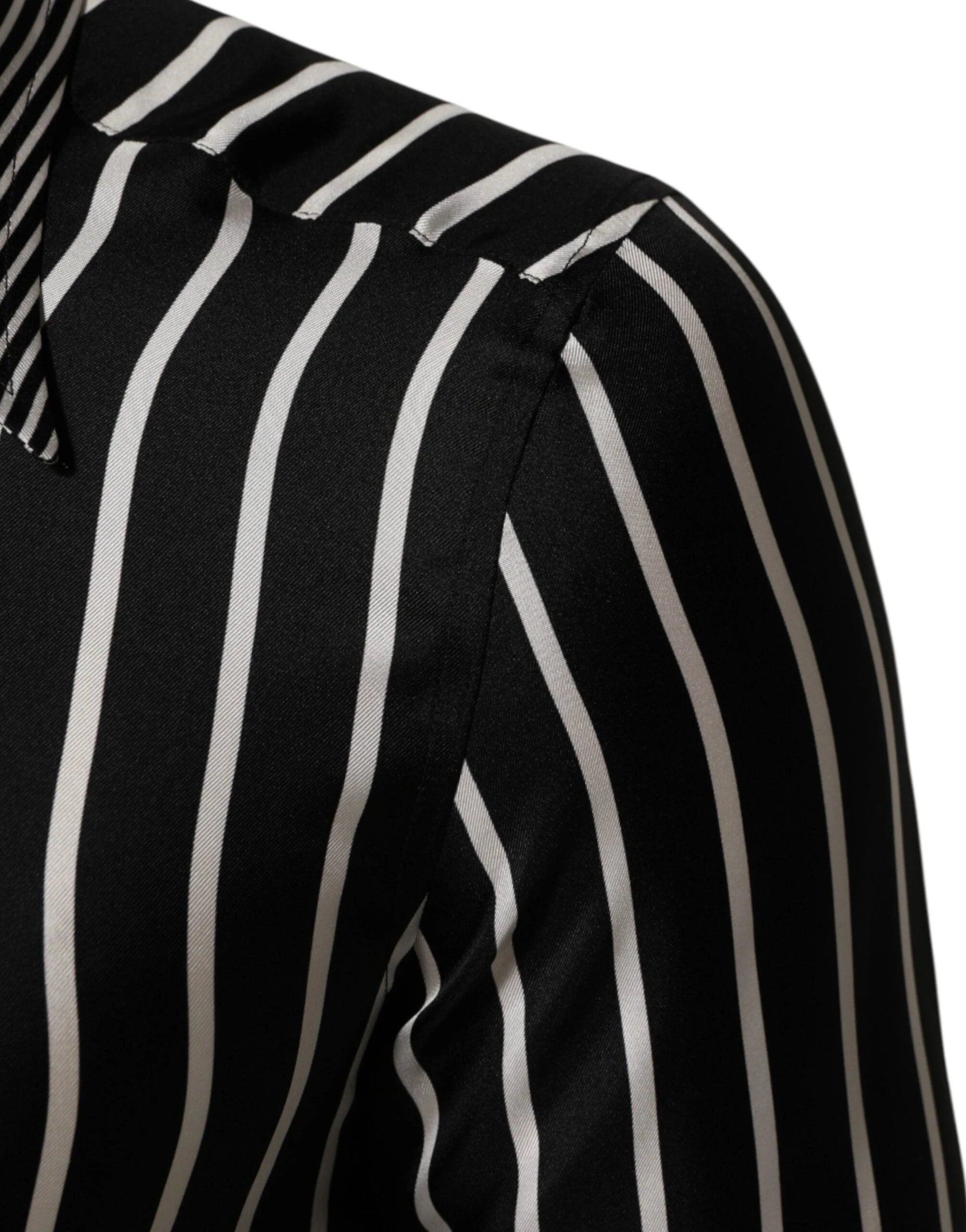 Dolce & Gabbana Black White Stripes Men MARTINI Dress Shirt by Dolce & Gabbana
