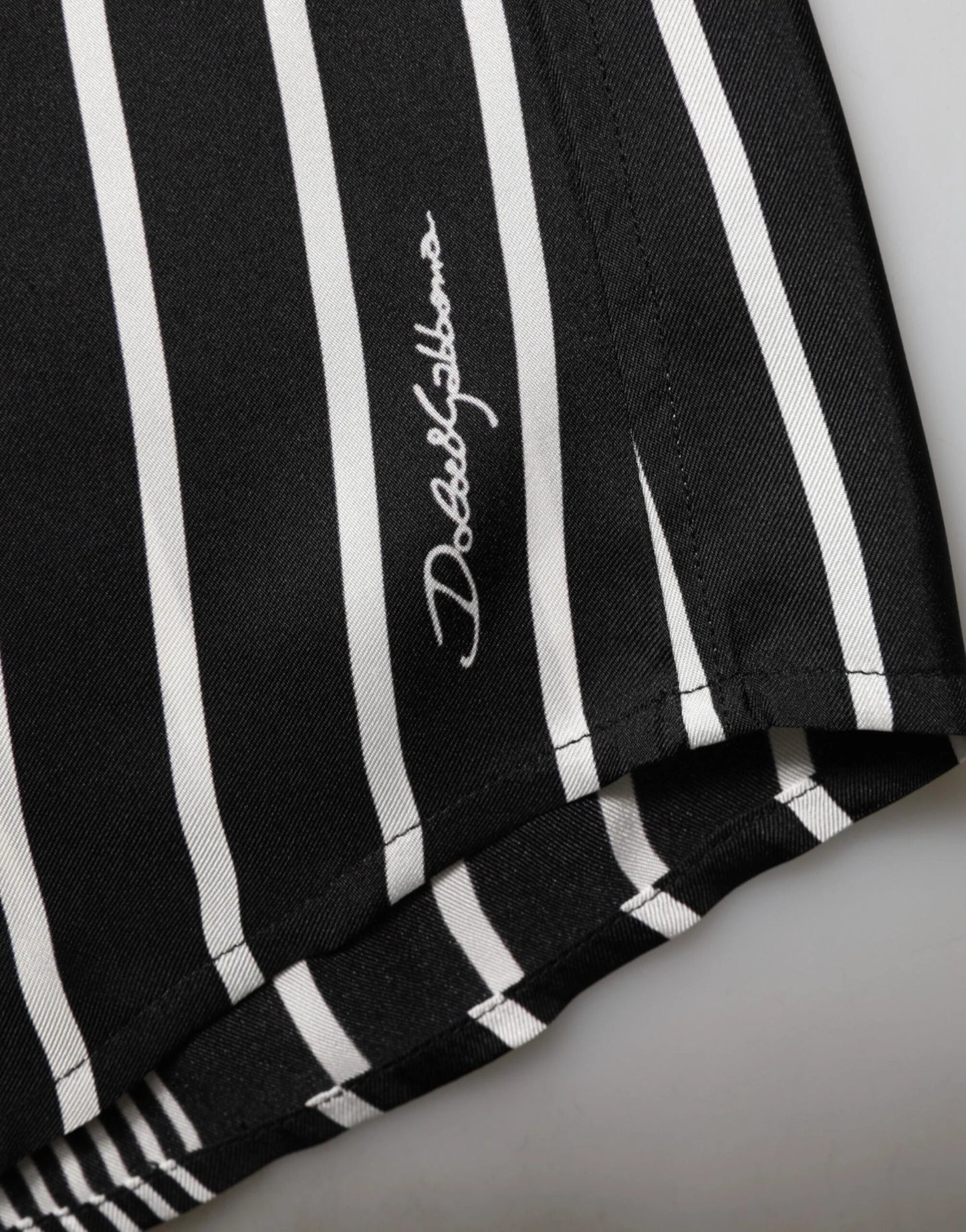 Dolce & Gabbana Black White Stripes Men MARTINI Dress Shirt by Dolce & Gabbana