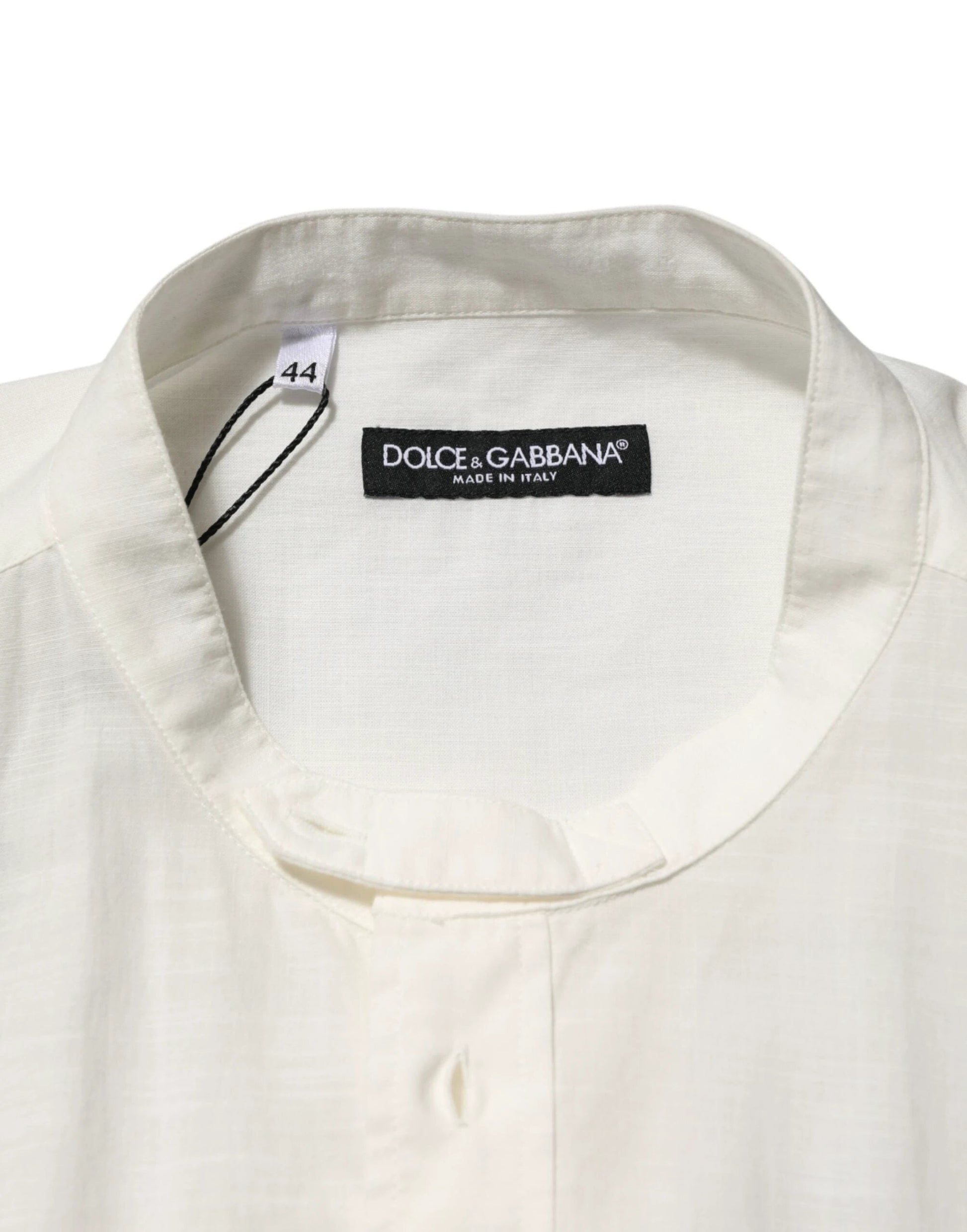 Dolce & Gabbana White Cotton Floral Print Button Down Shirt by Dolce & Gabbana