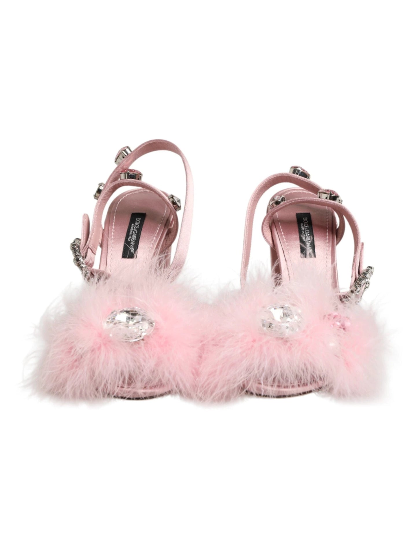 Dolce & Gabbana Pink Sequined Ankle Strap Sandals Shoes by Dolce & Gabbana