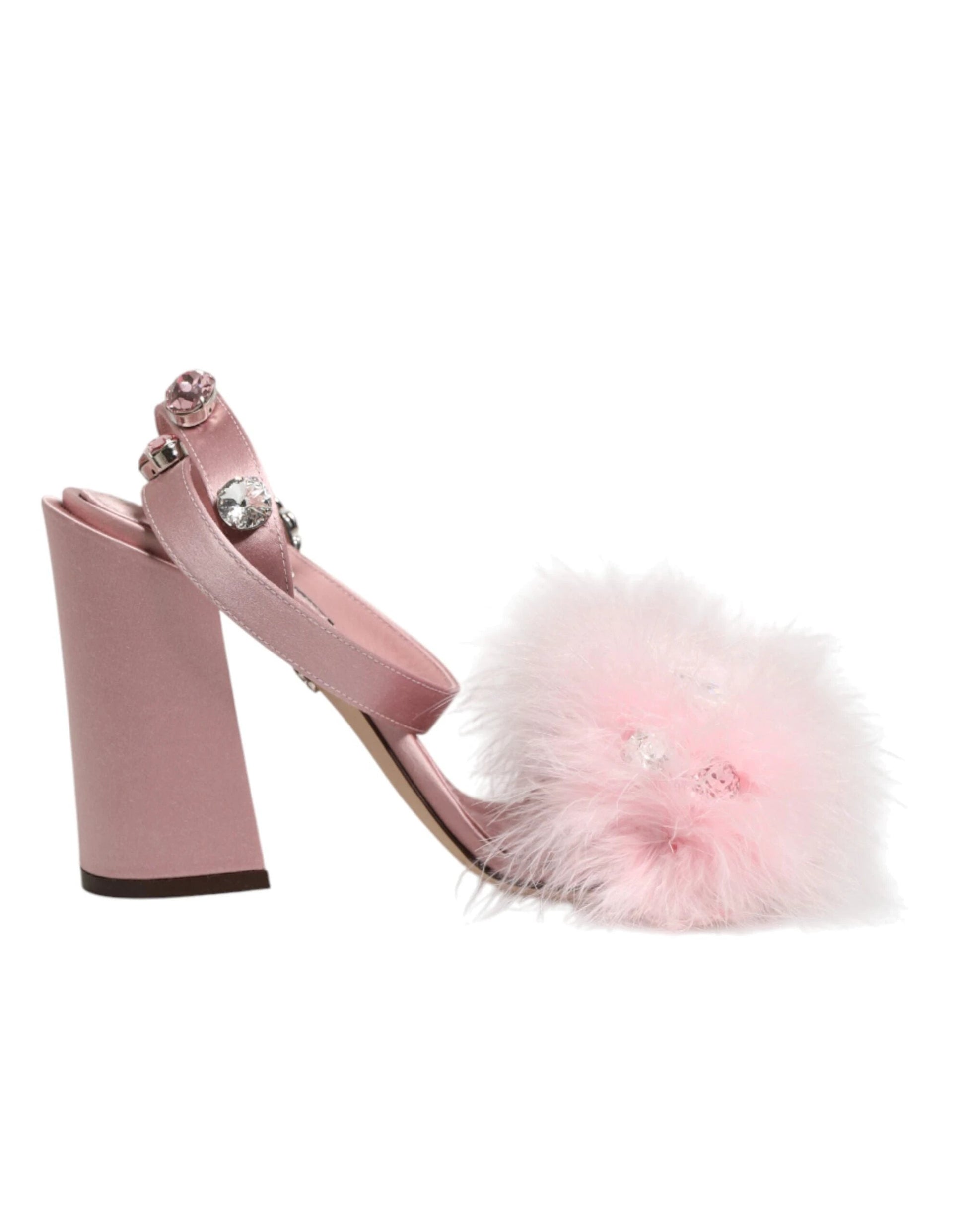 Dolce & Gabbana Pink Sequined Ankle Strap Sandals Shoes by Dolce & Gabbana