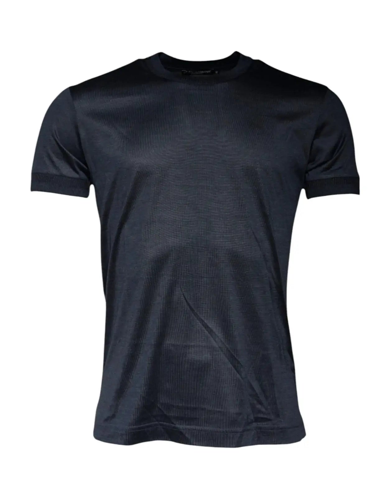 Dolce & Gabbana Blue Silk Crew Neck Short Sleeves Men T-shirt by Dolce & Gabbana