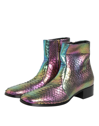 Dolce & Gabbana Multicolor Chelsea Short Ankle Boots Shoes by Dolce & Gabbana