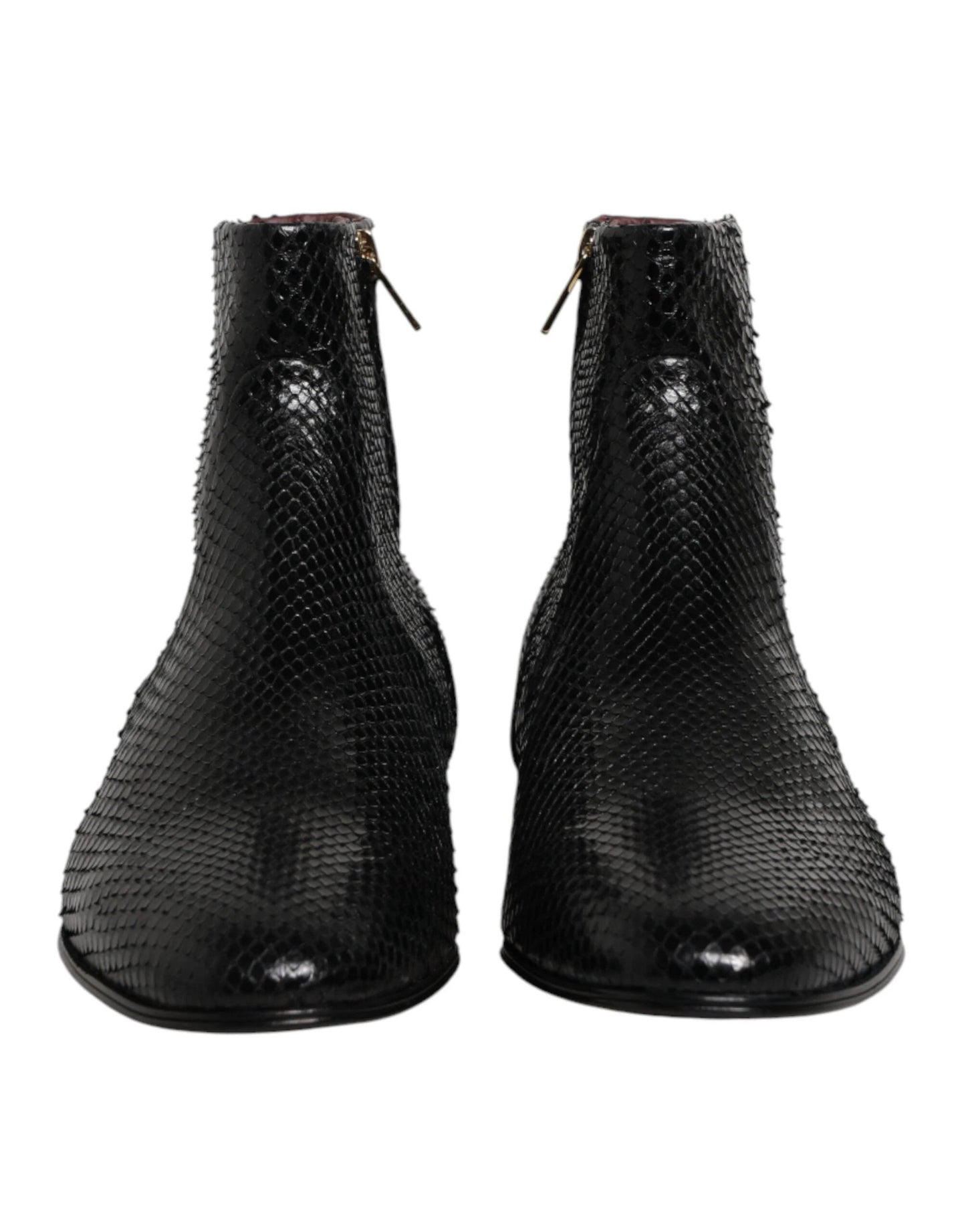 Dolce & Gabbana Black Leather Chelsea Short Ankle Boots  Shoes