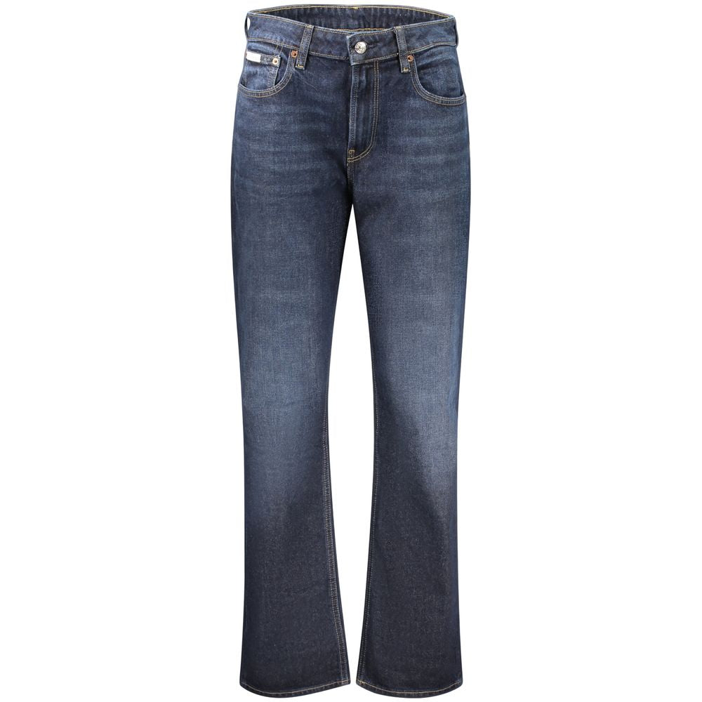 Jean Calvin Klein femme Oxbow taille haute droit en coton bleu – CA-41057