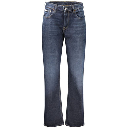 Jean Calvin Klein femme Oxbow taille haute droit en coton bleu – CA-41057
