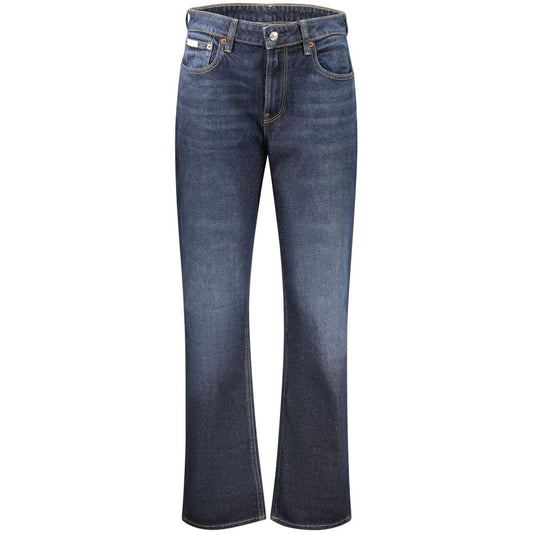 Jean Calvin Klein femme Oxbow taille haute droit en coton bleu – CA-41057