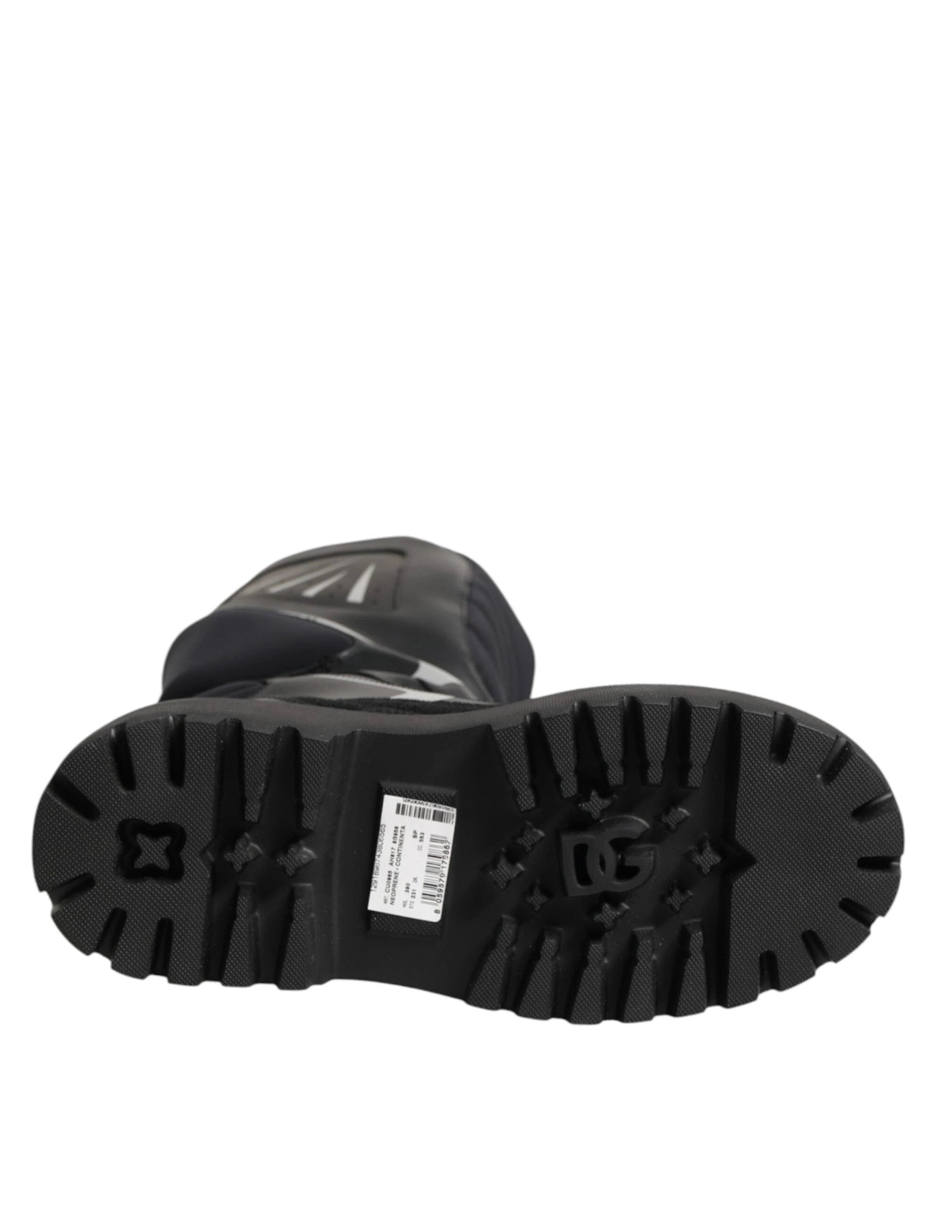 Dolce & Gabbana Black Leather Mid Calf Biker Boots Shoes by Dolce & Gabbana