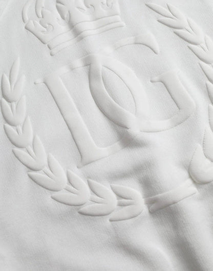 Dolce & Gabbana White Cotton Hooded Pullover Sweatshirt Men by Dolce & Gabbana