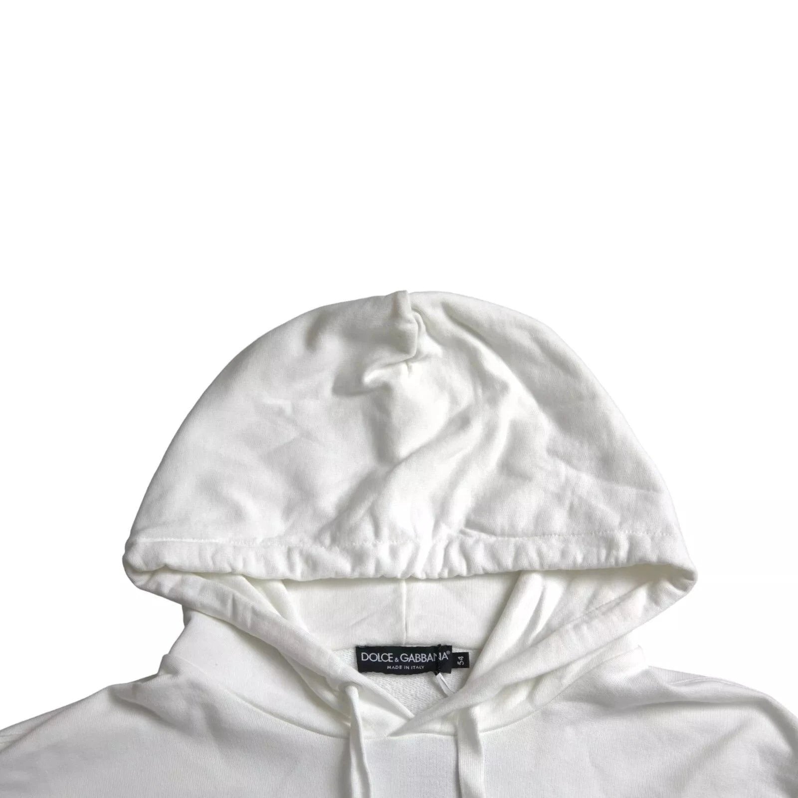Dolce & Gabbana White Cotton Hooded Pullover Sweatshirt Men by Dolce & Gabbana