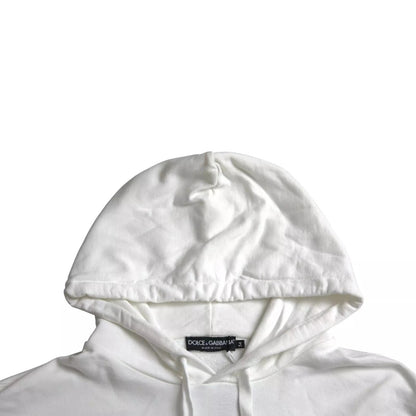 Dolce & Gabbana White Cotton Hooded Pullover Sweatshirt Men by Dolce & Gabbana