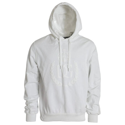 Dolce & Gabbana White Cotton Hooded Pullover Sweatshirt Men by Dolce & Gabbana