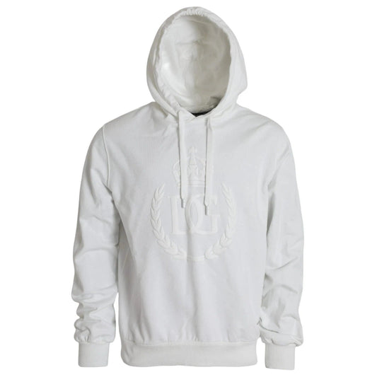 Dolce & Gabbana White Cotton Hooded Pullover Sweatshirt Men by Dolce & Gabbana