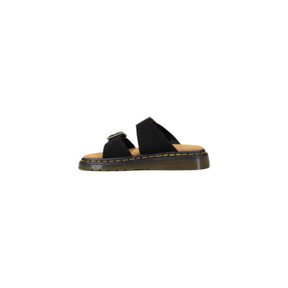 Dr. Martens Black Leather Flat Sandals by Dr. Martens