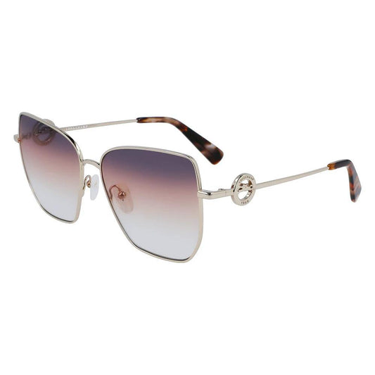 Longchamp Gold Metal Sunglasses by Longchamp