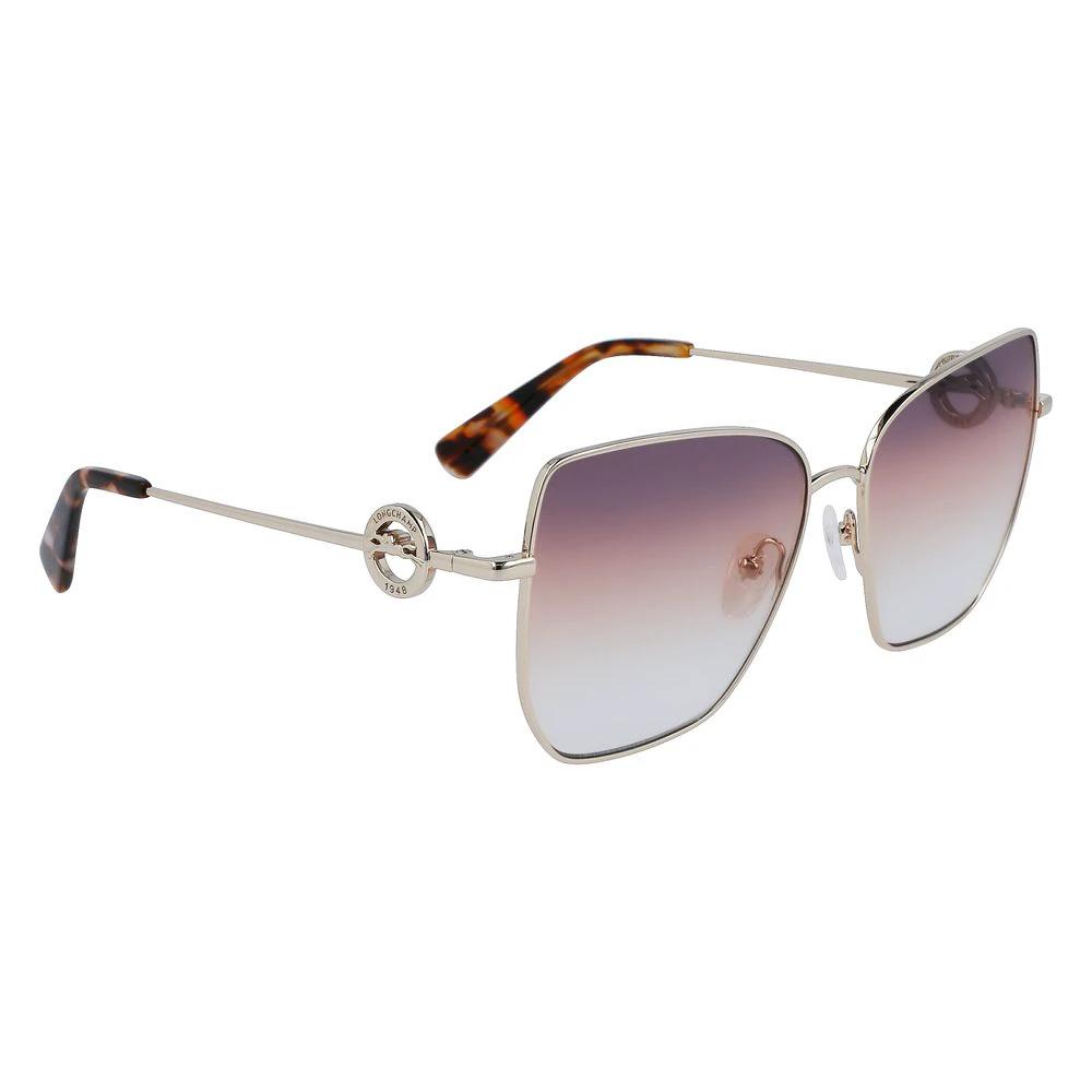 Longchamp Gold Metal Sunglasses by Longchamp