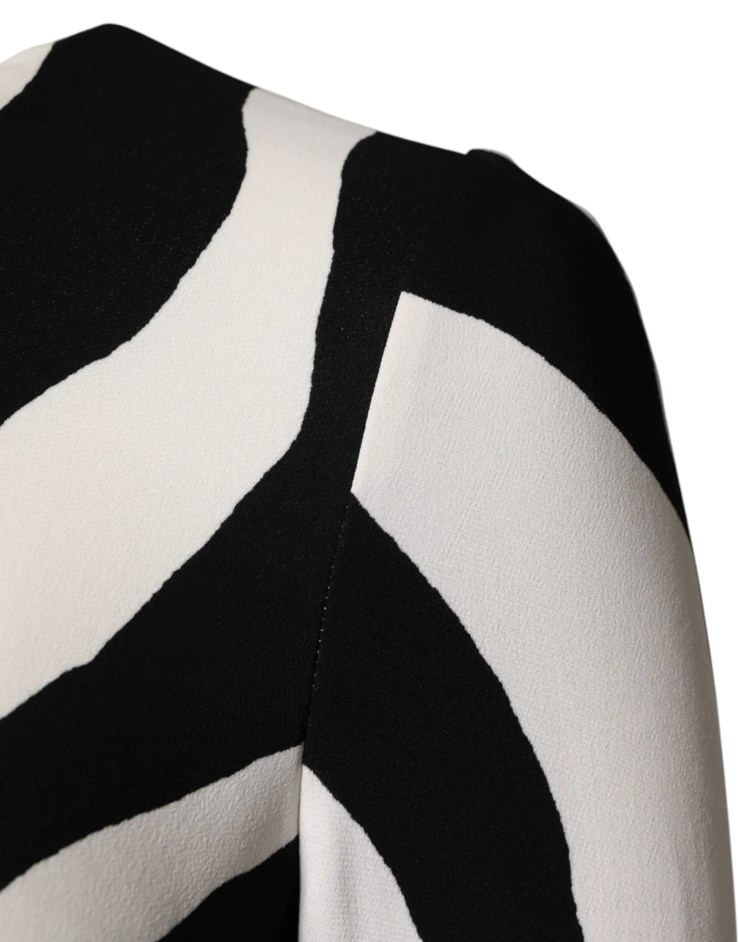 Dolce & Gabbana Black White Zebra Viscose Sheath Midi Dress by Dolce & Gabbana