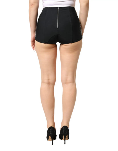 Dolce & Gabbana Multicolor Embellished High Waist Hot Pants Shorts by Dolce & Gabbana