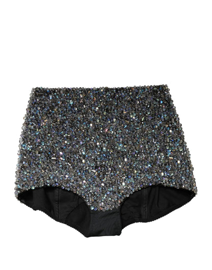 Dolce & Gabbana Multicolor Embellished High Waist Hot Pants Shorts by Dolce & Gabbana