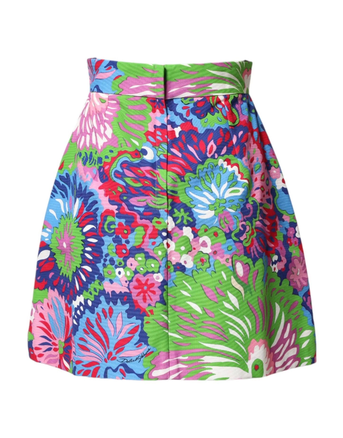 Dolce & Gabbana Multicolor Floral Buttoned High Waist Mini Shorts by Dolce & Gabbana
