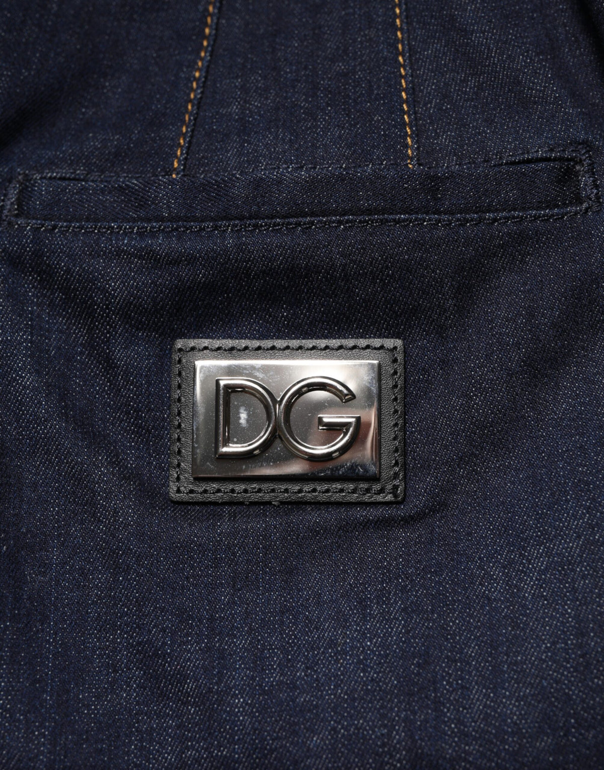 Dolce & Gabbana Dark Blue Cotton A-line Denim Midi Skirt