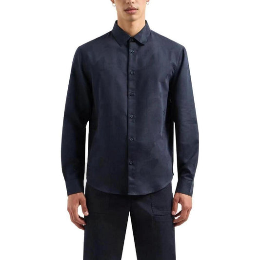 Armani Exchange Blue Cotton Dress Shirt by Armani Exchange