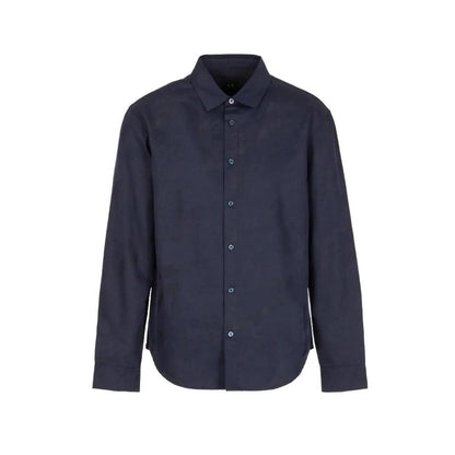 Armani Exchange Blue Cotton Dress Shirt by Armani Exchange