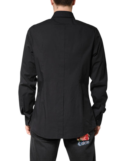 Dolce & Gabbana Black GOLD Cotton Men Dress Formal Shirt by Dolce & Gabbana