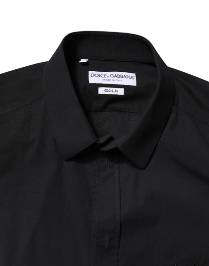 Dolce & Gabbana Black GOLD Cotton Men Dress Formal Shirt by Dolce & Gabbana