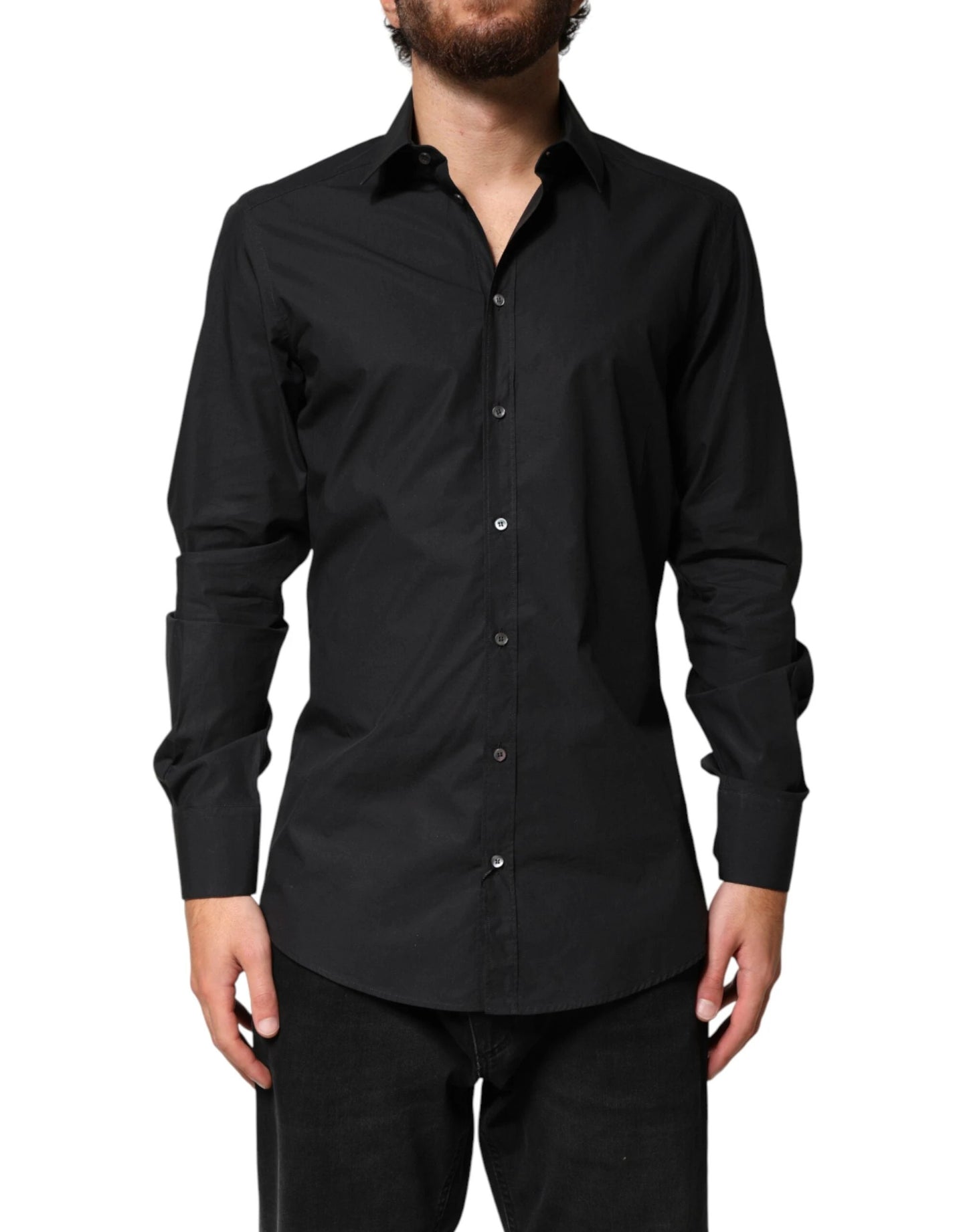Dolce & Gabbana Black GOLD Cotton Men Dress Formal Shirt by Dolce & Gabbana