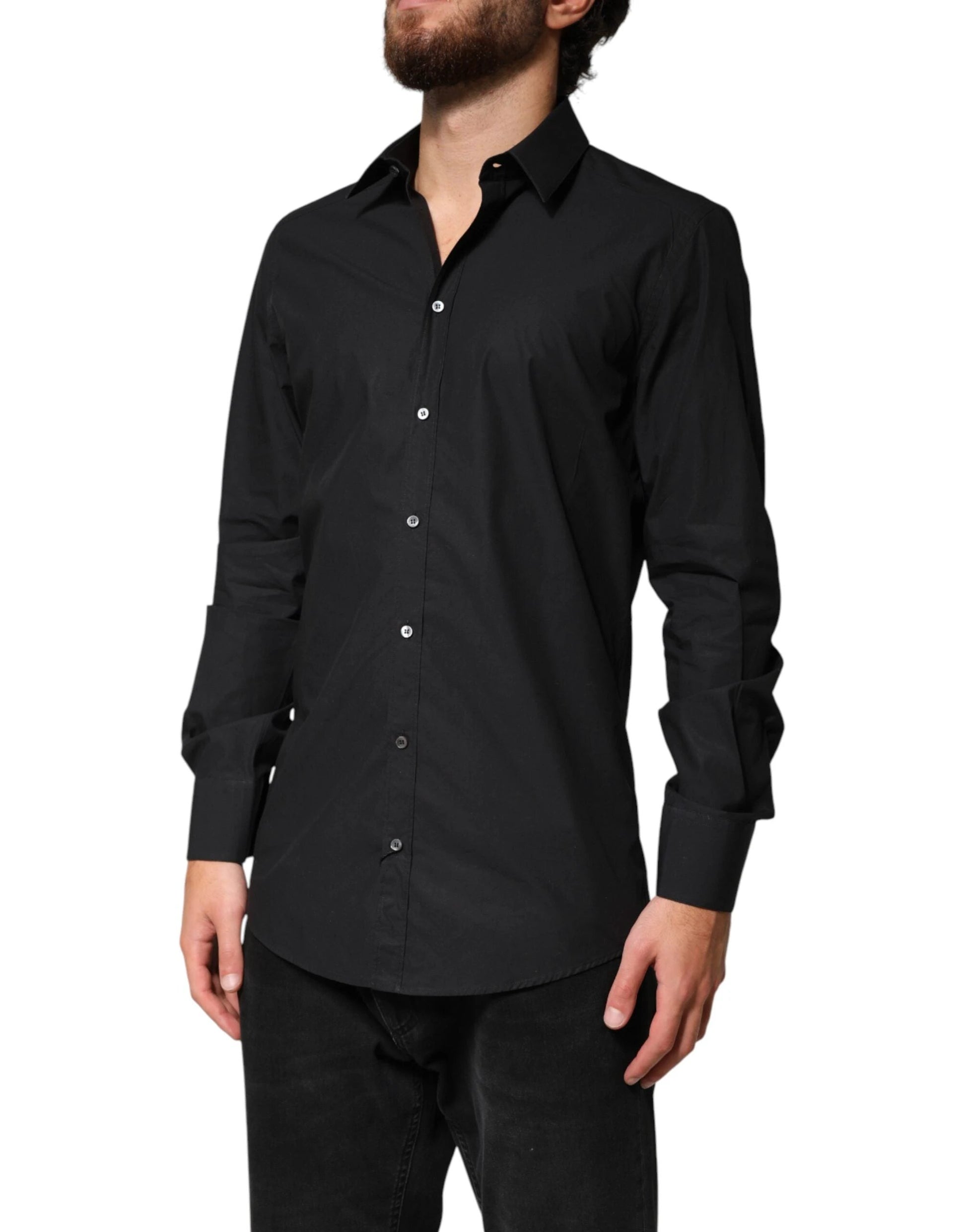 Dolce & Gabbana Black GOLD Cotton Men Dress Formal Shirt by Dolce & Gabbana