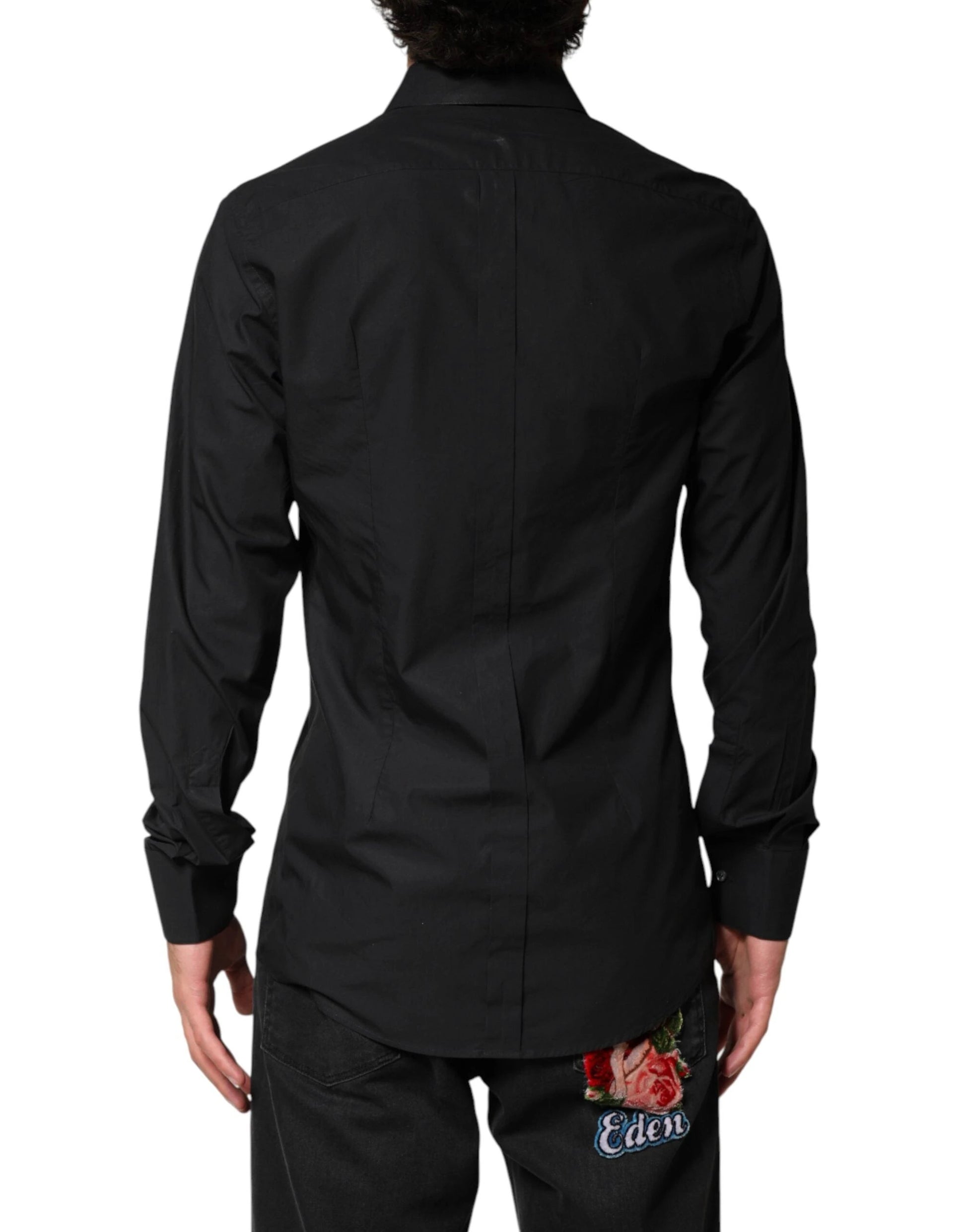 Dolce & Gabbana Black GOLD Cotton Men Dress Formal Shirt by Dolce & Gabbana