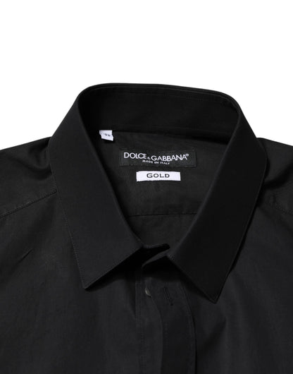 Dolce & Gabbana Black GOLD Cotton Men Dress Formal Shirt by Dolce & Gabbana