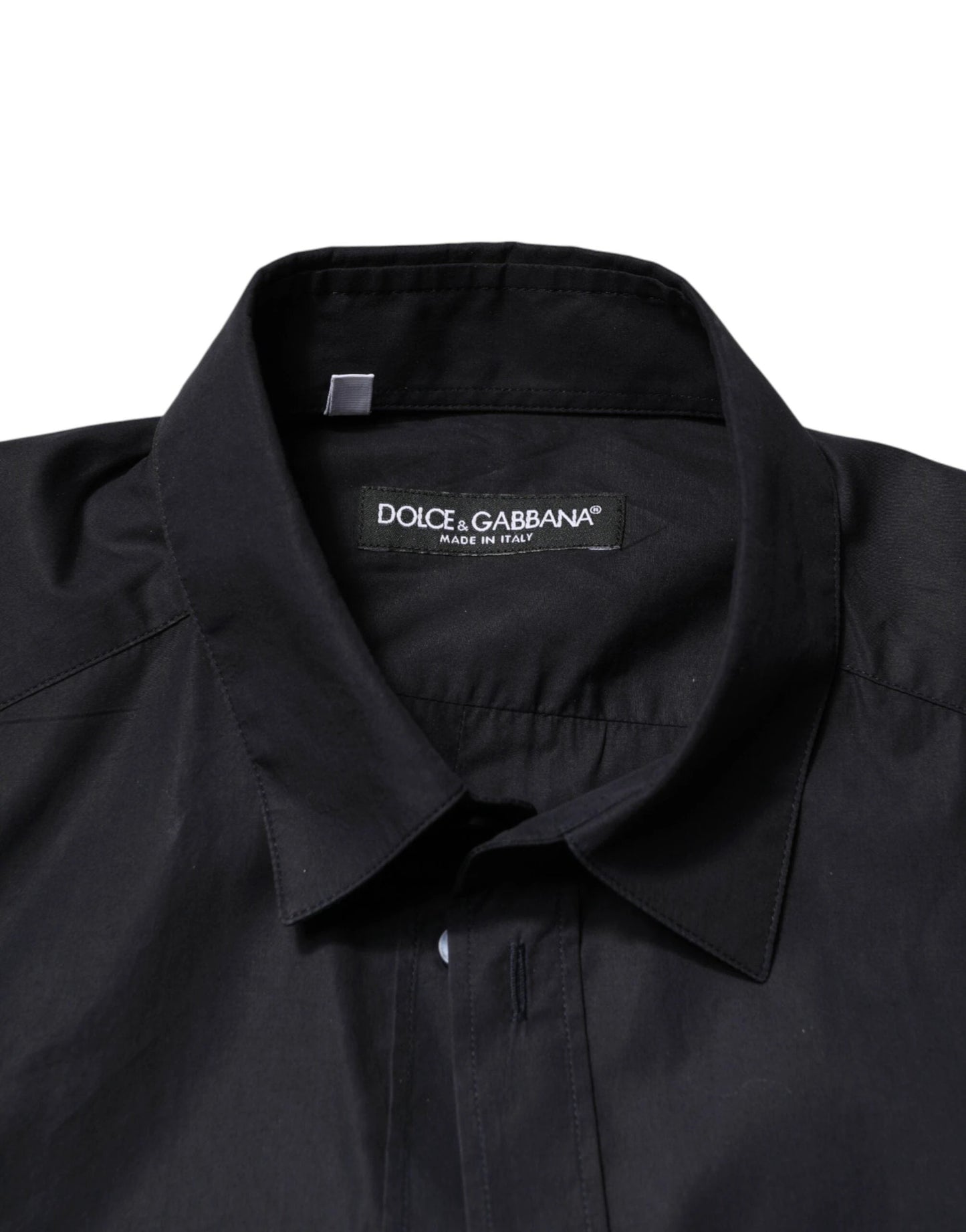 Dolce & Gabbana Black Cotton Long Sleeves Dress Formal Shirt by Dolce & Gabbana