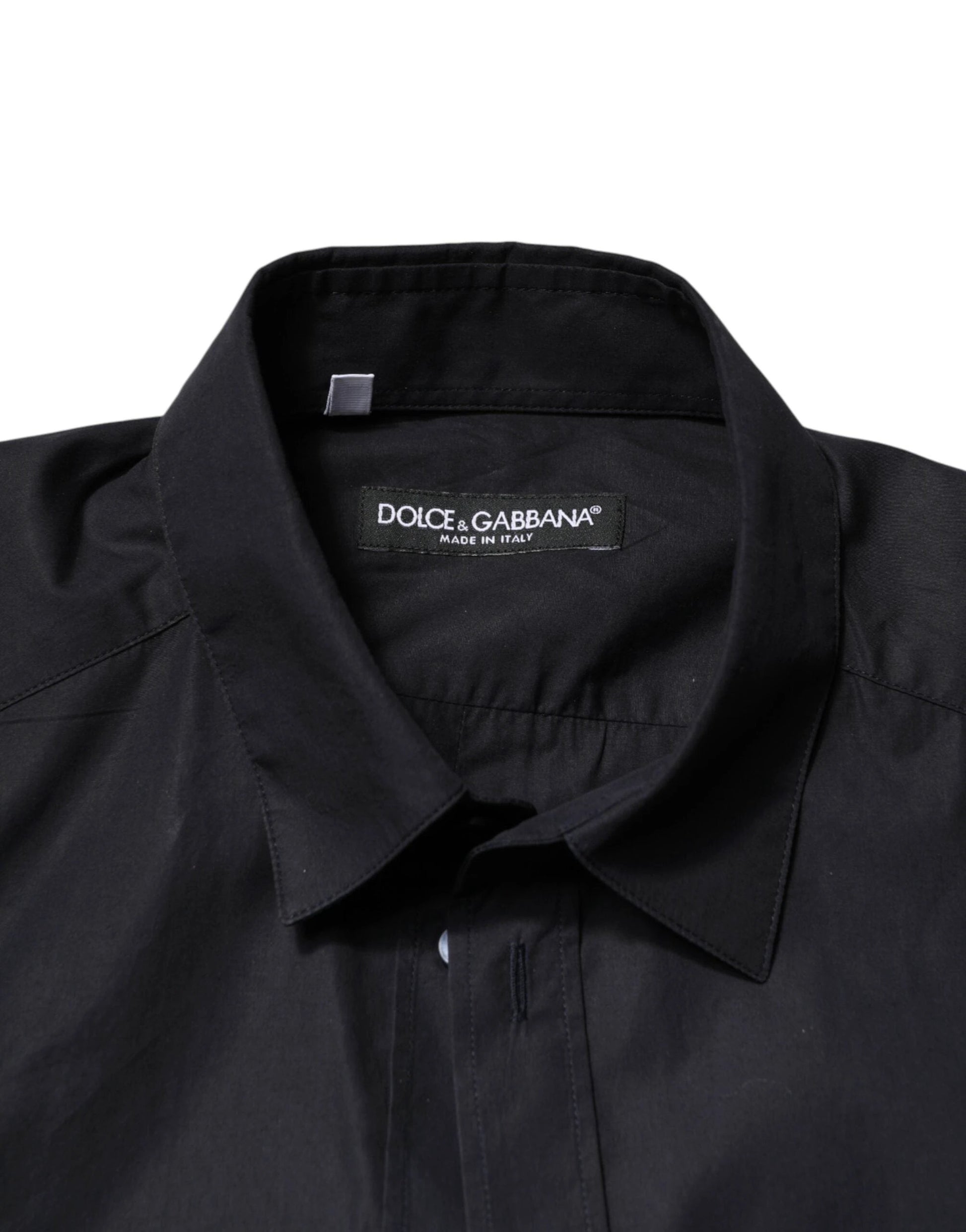 Dolce & Gabbana Black Cotton Long Sleeves Dress Formal Shirt by Dolce & Gabbana