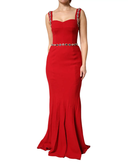 Dolce & Gabbana Red Embellished Sheath Mermaid Gown Dress by Dolce & Gabbana