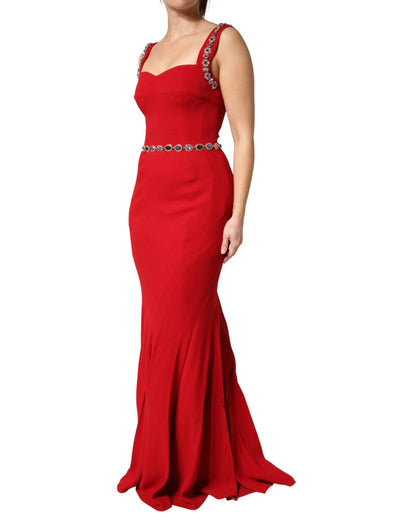 Dolce & Gabbana Red Embellished Sheath Mermaid Gown Dress by Dolce & Gabbana