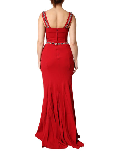 Dolce & Gabbana Red Embellished Sheath Mermaid Gown Dress by Dolce & Gabbana