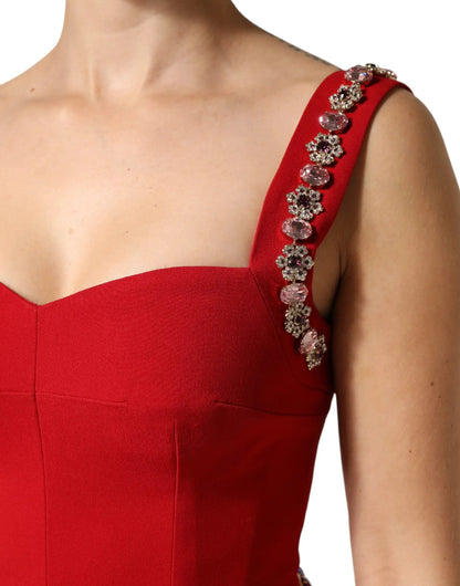 Dolce & Gabbana Red Embellished Sheath Mermaid Gown Dress by Dolce & Gabbana
