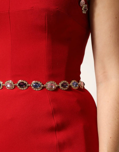 Dolce & Gabbana Red Embellished Sheath Mermaid Gown Dress by Dolce & Gabbana